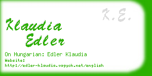 klaudia edler business card